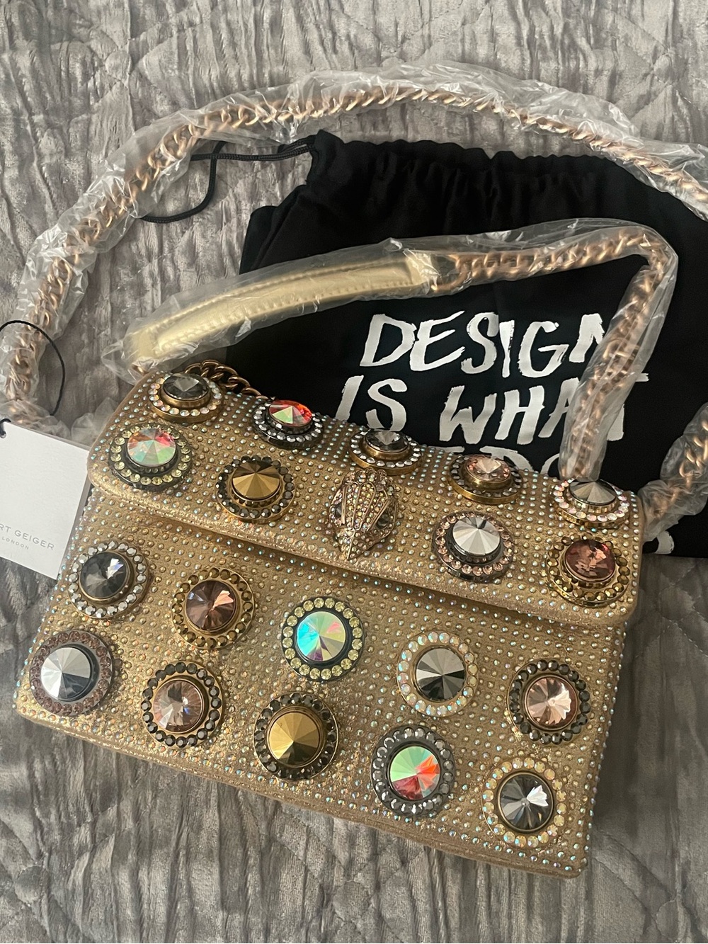 💎 Kurt Geiger Octavia Medium Kensington Embellished Bag